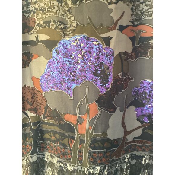 Sportmax Pura Seta Gray Purple Silk Tree Design Short Y2K Mini Dress Pockets S - Picture 4 of 8